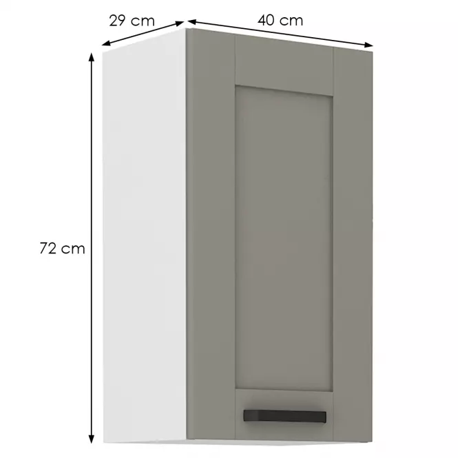 Kuchynská skrinka Luna claygrey/biela 40G-72 1F,2