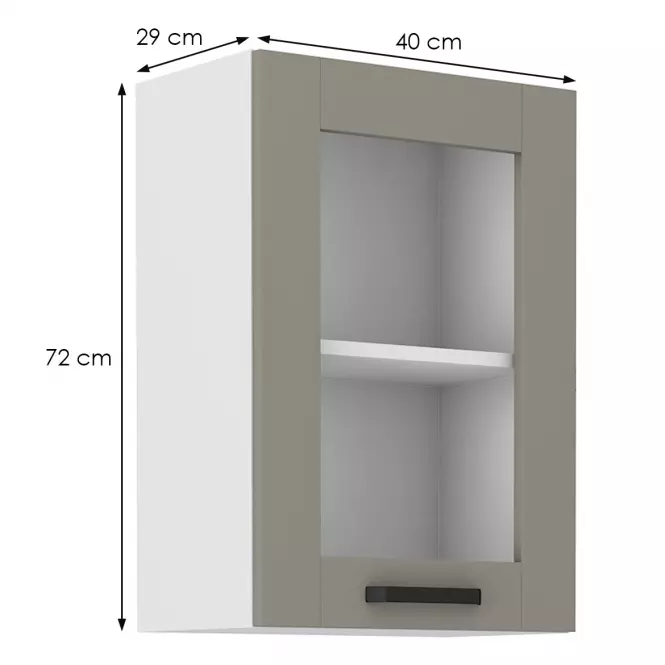 Kuchynská skrinka Luna claygrey/biela 40GS-72 1F,2