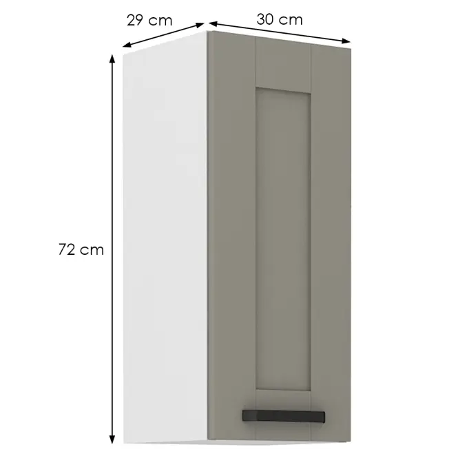 Kuchynská skrinka Luna claygrey/biela 30G-72 1F,2