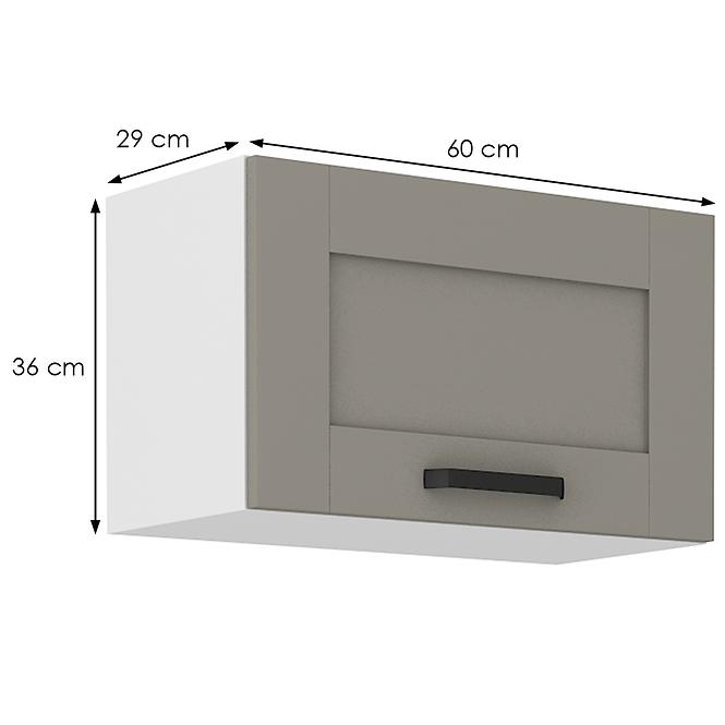 Kuchynská skrinka Luna claygrey/biela 60GU-36 1F