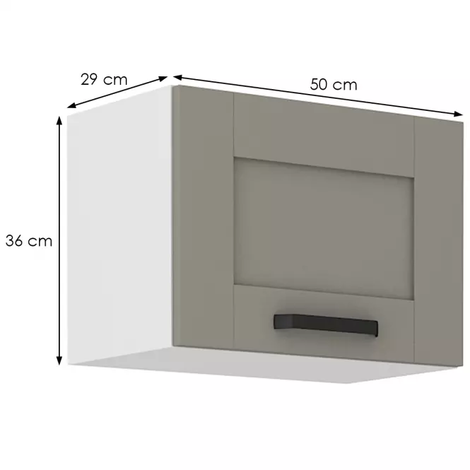 Kuchynská skrinka Luna claygrey/biela 50GU-36 1F