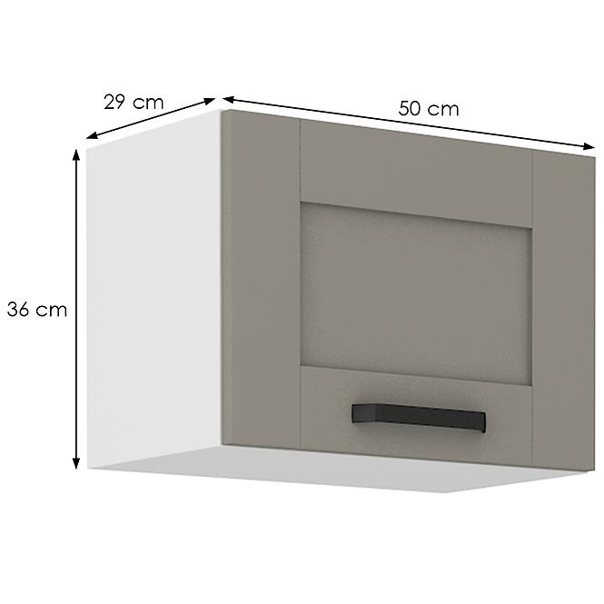 Kuchynská skrinka Luna claygrey/biela 50GU-36 1F