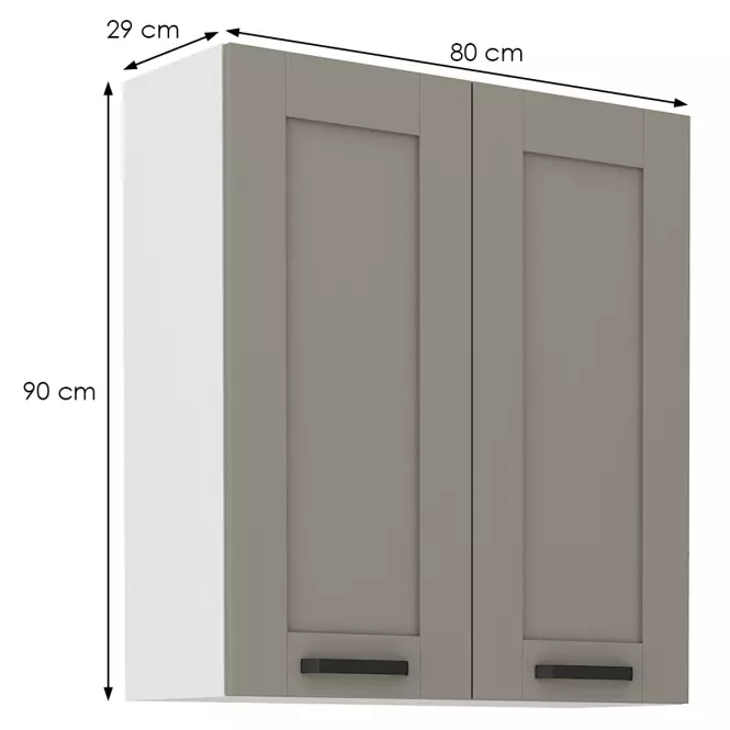 Kuchynská skrinka Luna claygrey/biela 80G-90 2F