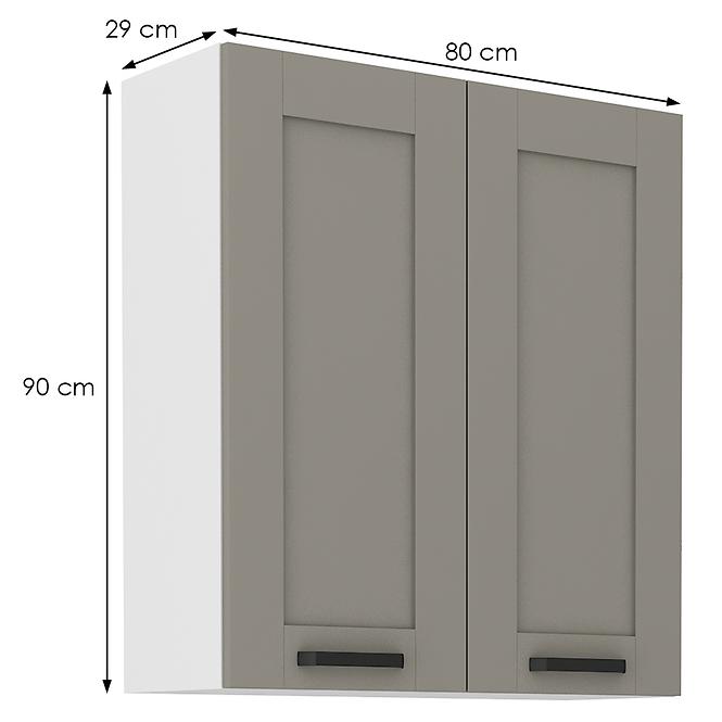 Kuchynská skrinka Luna claygrey/biela 80G-90 2F