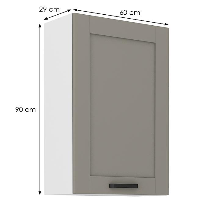 Kuchynská skrinka Luna claygrey/biela 60G-90 1F