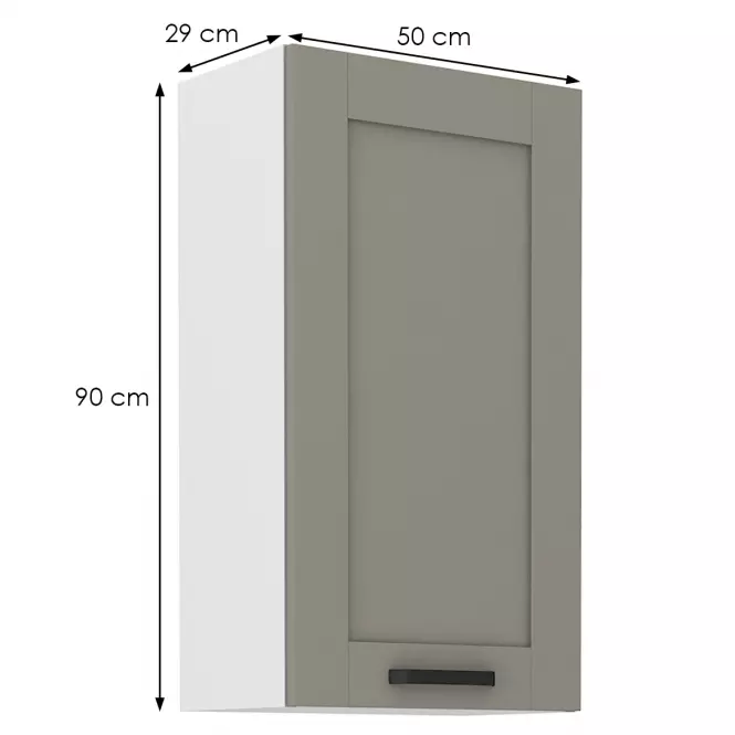 Kuchynská skrinka Luna claygrey/biela 50G-90 1F