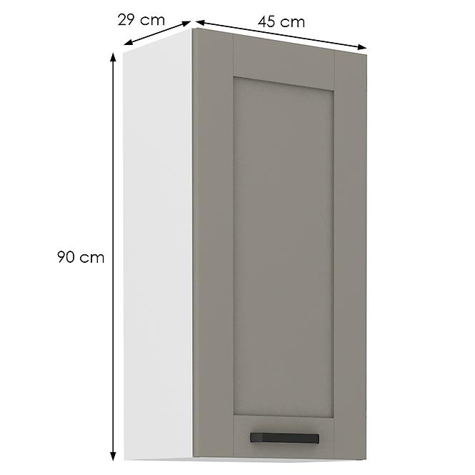 Kuchynská skrinka Luna claygrey/biela 45G-90 1F