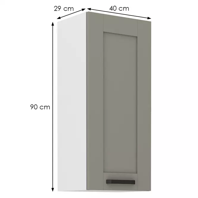 Kuchynská skrinka Luna claygrey/biela 40G-90 1F