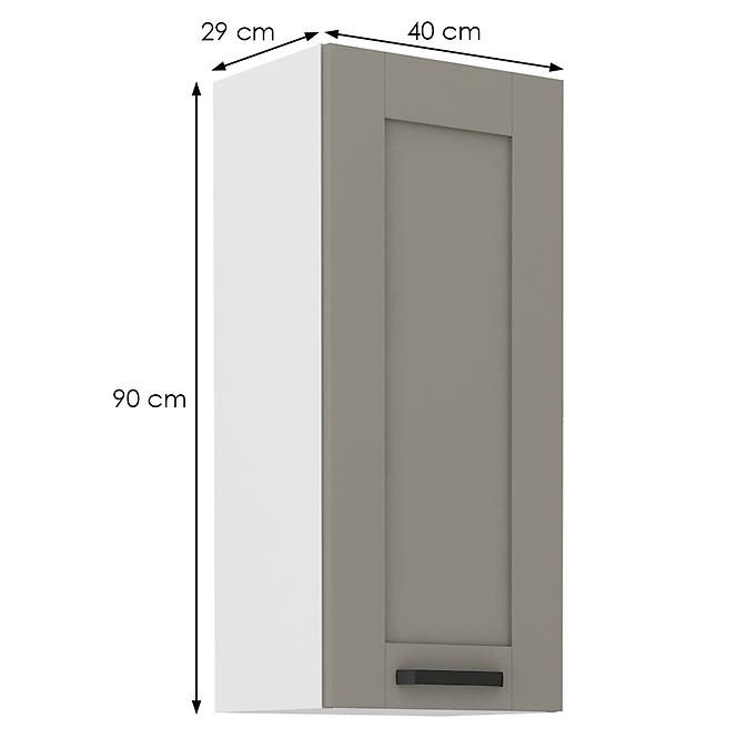 Kuchynská skrinka Luna claygrey/biela 40G-90 1F