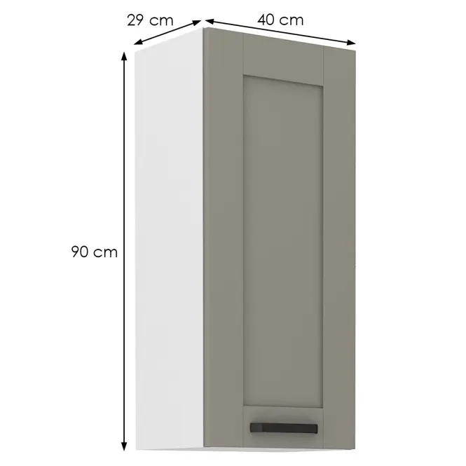 Kuchynská skrinka Luna claygrey/biela 40G-90 1F,2