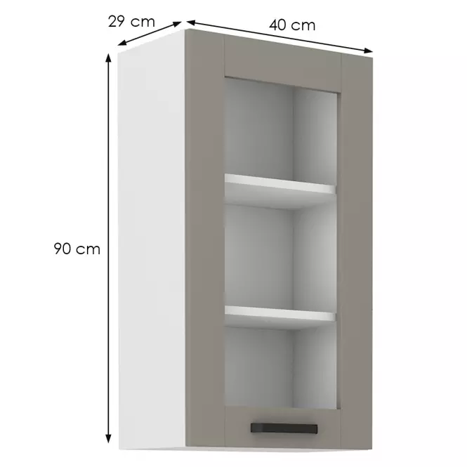 Kuchynská skrinka Luna claygrey/biela 40GS-90 1F