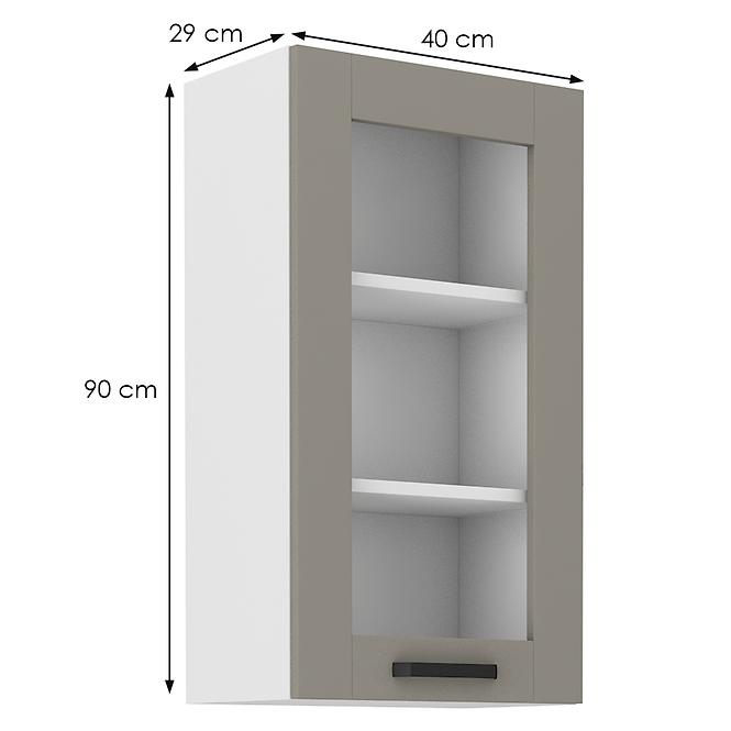 Kuchynská skrinka Luna claygrey/biela 40GS-90 1F