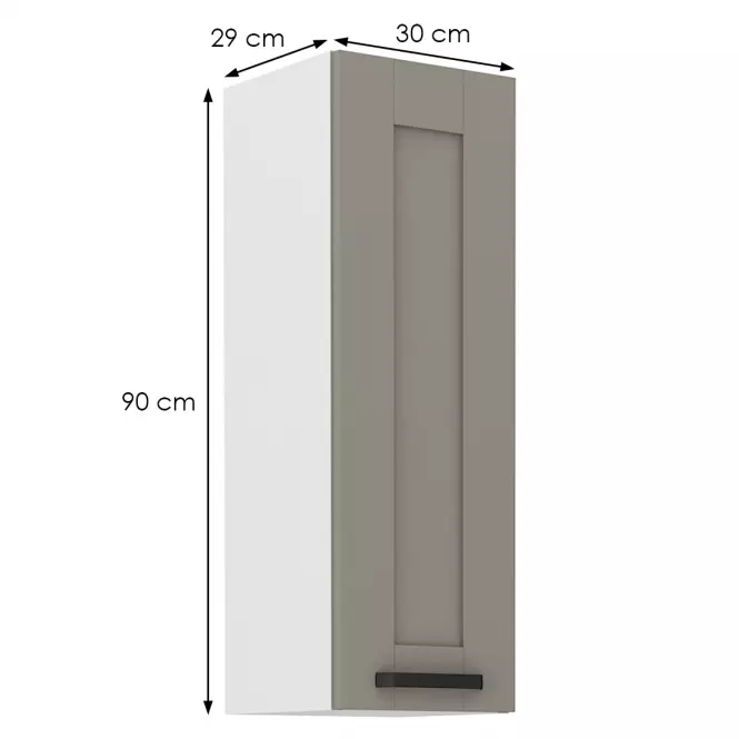 Kuchynská skrinka Luna claygrey/biela 30G-90 1F