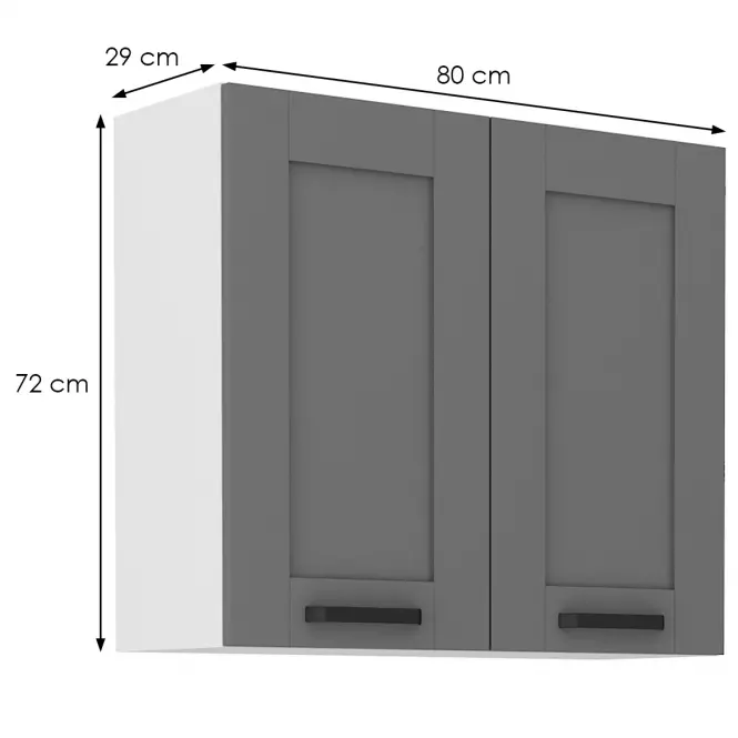 Kuchynská skrinka Luna dustgrey/biela 80G-72 2F
