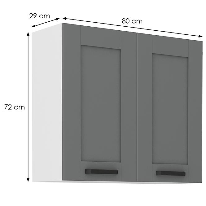 Kuchynská skrinka Luna dustgrey/biela 80G-72 2F