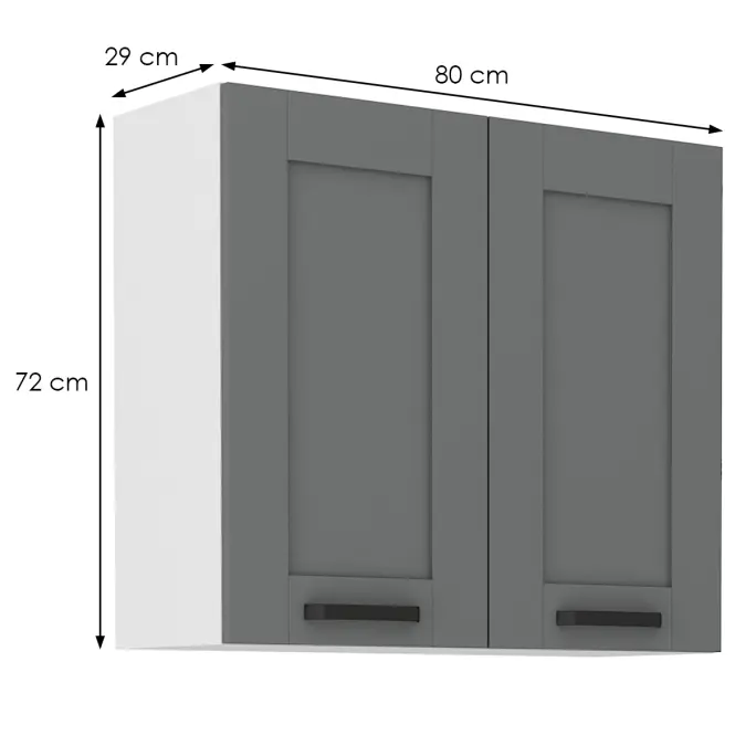 Kuchynská skrinka Luna dustgrey/biela 80G-72 2F,2