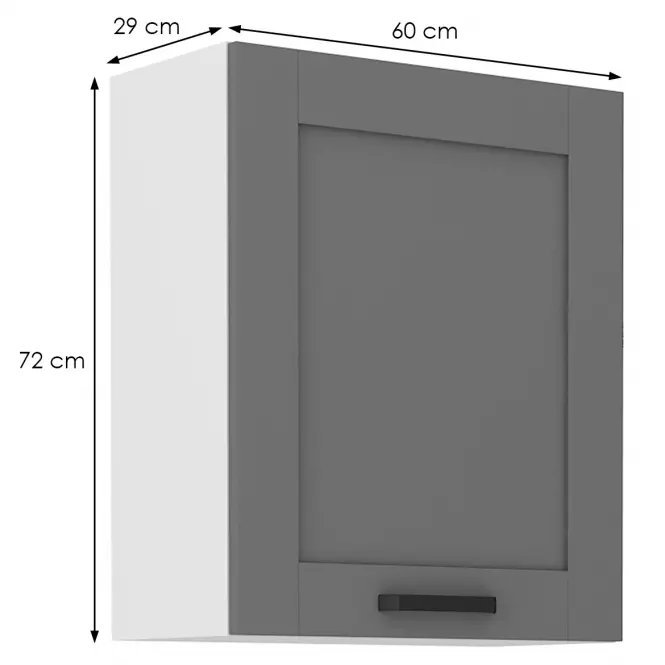Kuchynská skrinka Luna dustgrey/biela 60G-72 1F