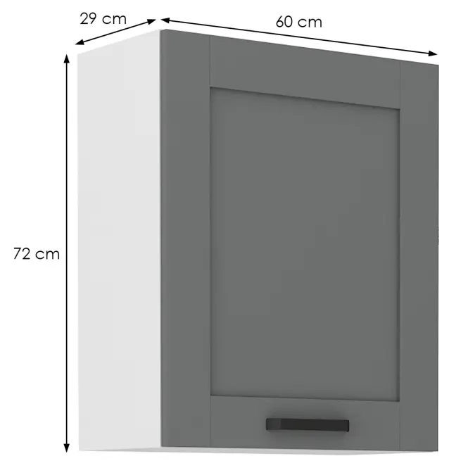 Kuchynská skrinka Luna dustgrey/biela 60G-72 1F,2