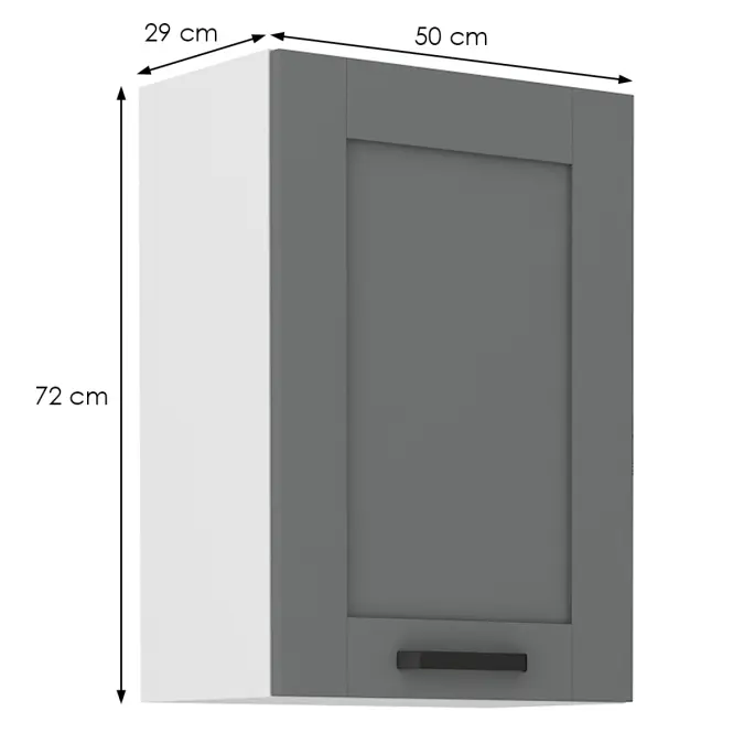 Kuchynská skrinka Luna dustgrey/biela 50G-72 1F,2