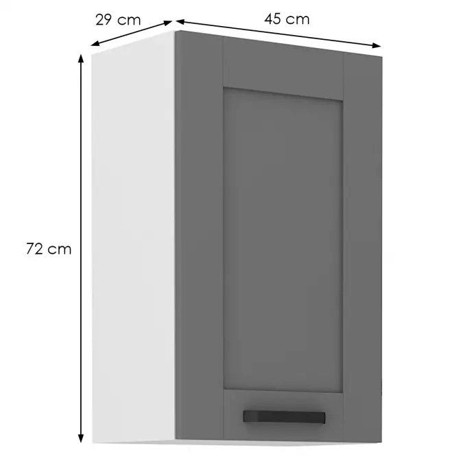 Kuchynská skrinka Luna dustgrey/biela 45G-72 1F