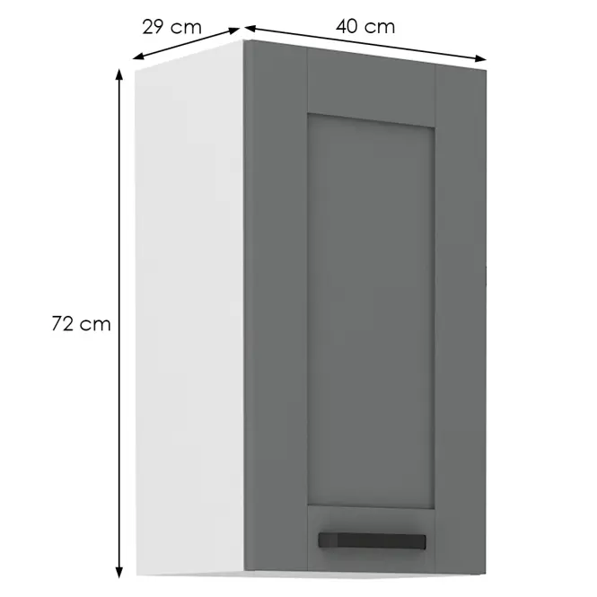 Kuchynská skrinka Luna dustgrey/biela 40G-72 1F,2