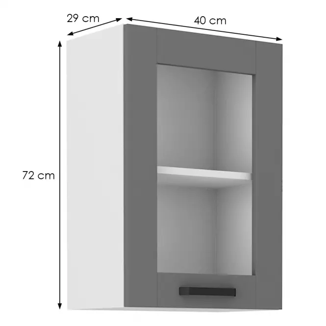 Kuchynská skrinka Luna dustgrey/biela 40GS-72 1F