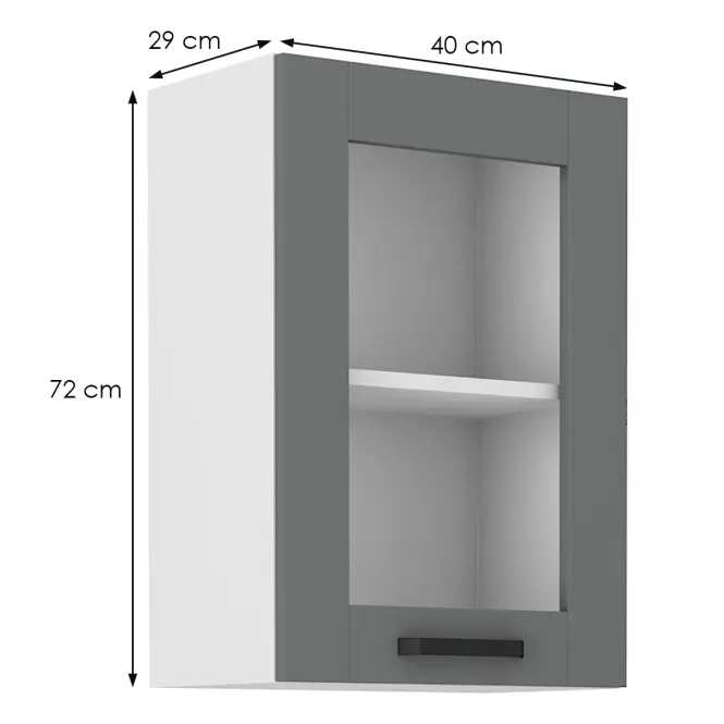 Kuchynská skrinka Luna dustgrey/biela 40GS-72 1F,2
