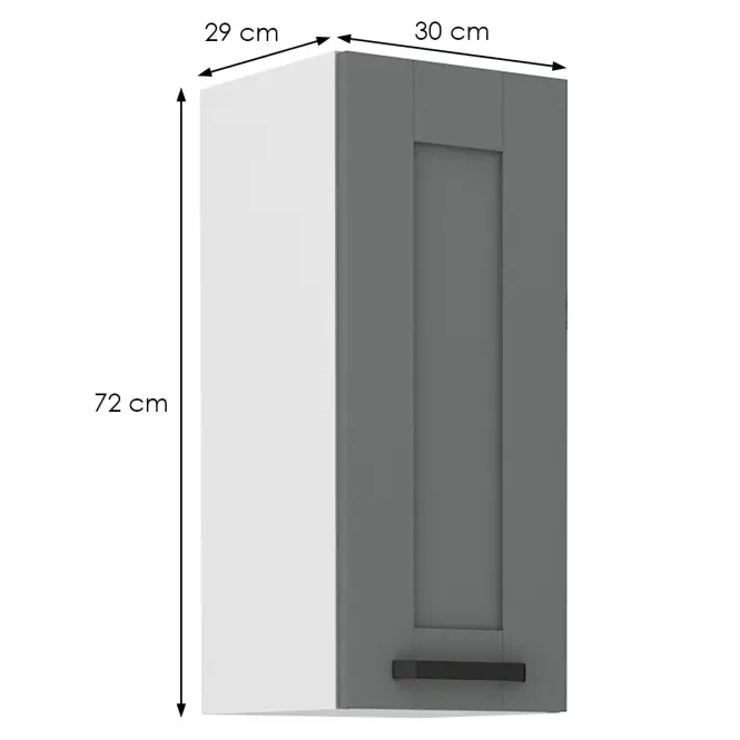 Kuchynská skrinka Luna dustgrey/biela 30G-72 1F,2