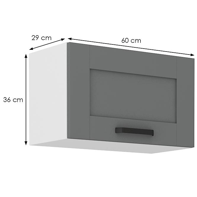 Kuchynská skrinka Luna dustgrey/biela 60GU-36 1F