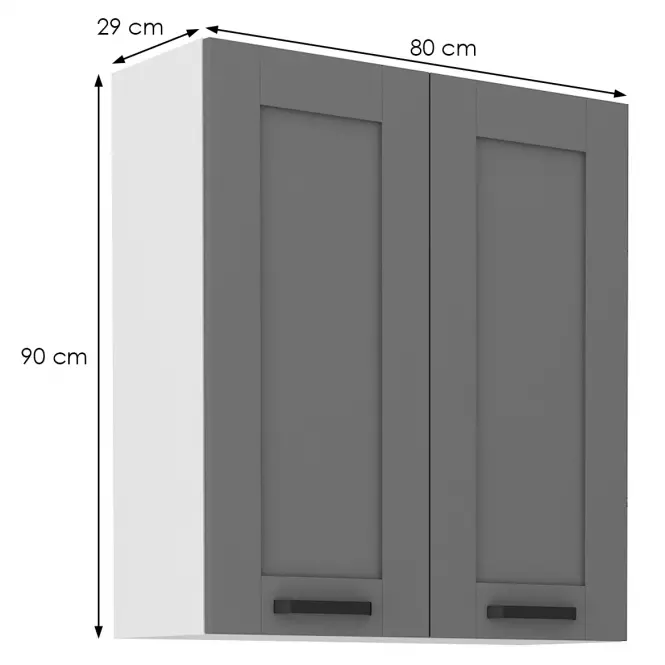 Kuchynská skrinka Luna dustgrey/biela 80G-90 2F