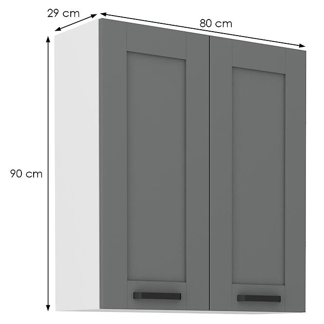 Kuchynská skrinka Luna dustgrey/biela 80G-90 2F