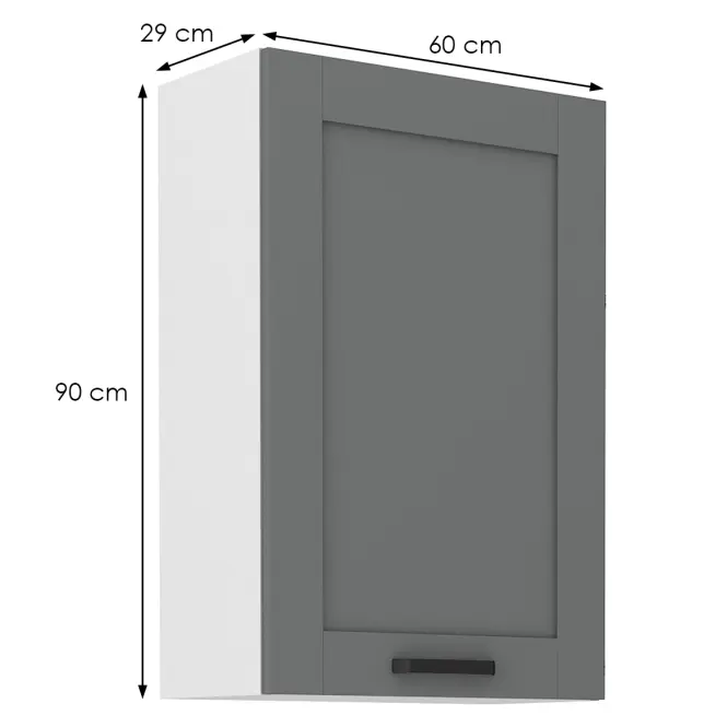 Kuchynská skrinka Luna dustgrey/biela 60G-90 1F,2