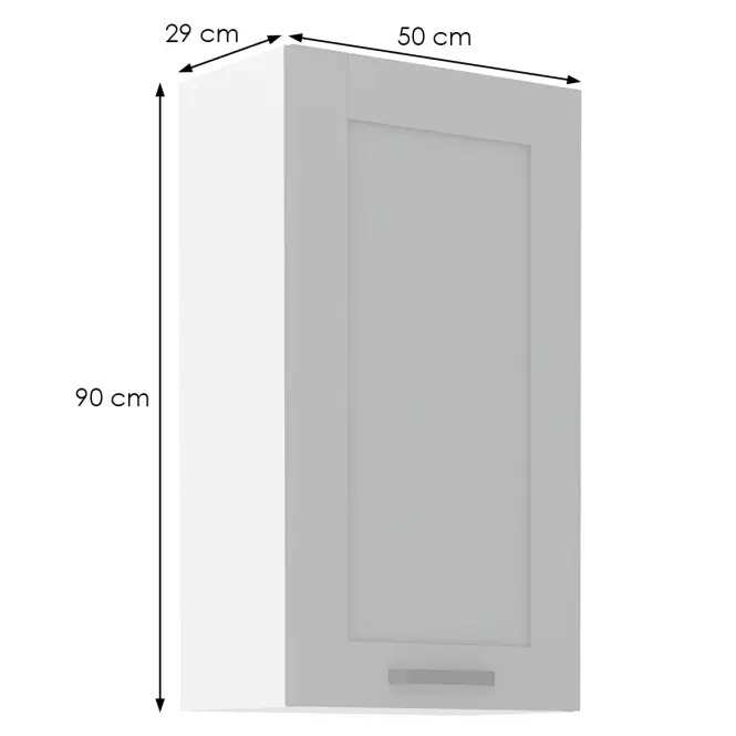 Kuchynská skrinka Luna dustgrey/biela 50G-90 1F,2