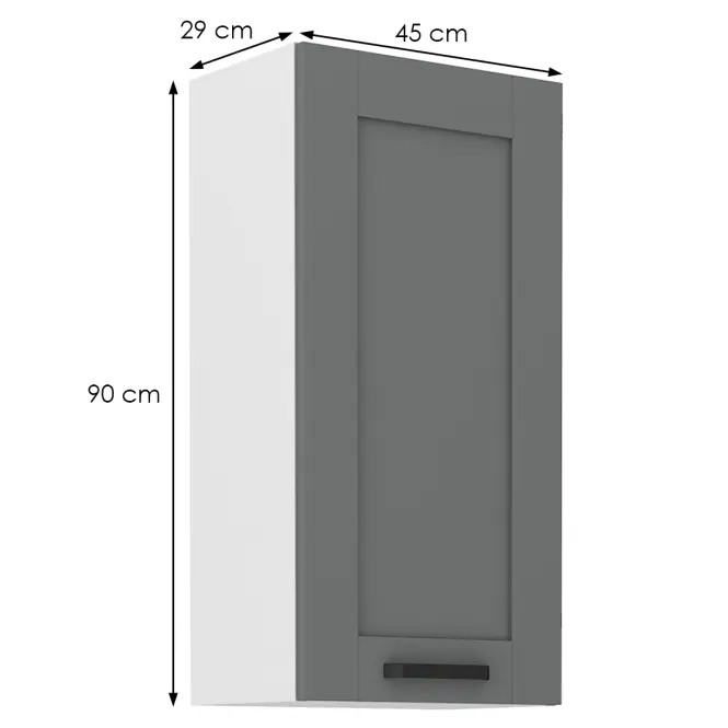 Kuchynská skrinka Luna dustgrey/biela 45G-90 1F,2