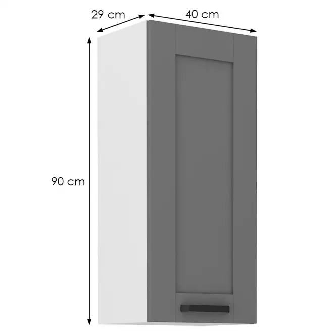 Kuchynská skrinka Luna dustgrey/biela 40G-90 1F