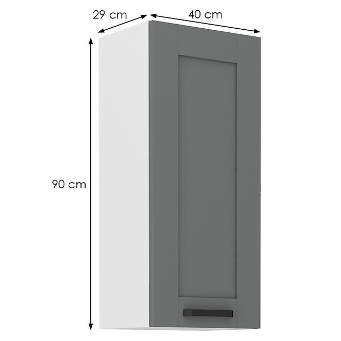 Kuchynská skrinka Luna dustgrey/biela 40G-90 1F