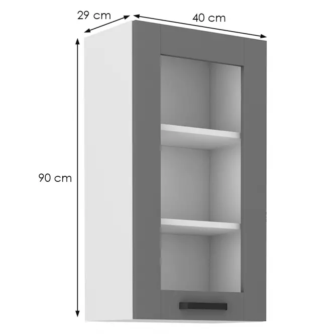 Kuchynská skrinka Luna dustgrey/biela 40GS-90 1F