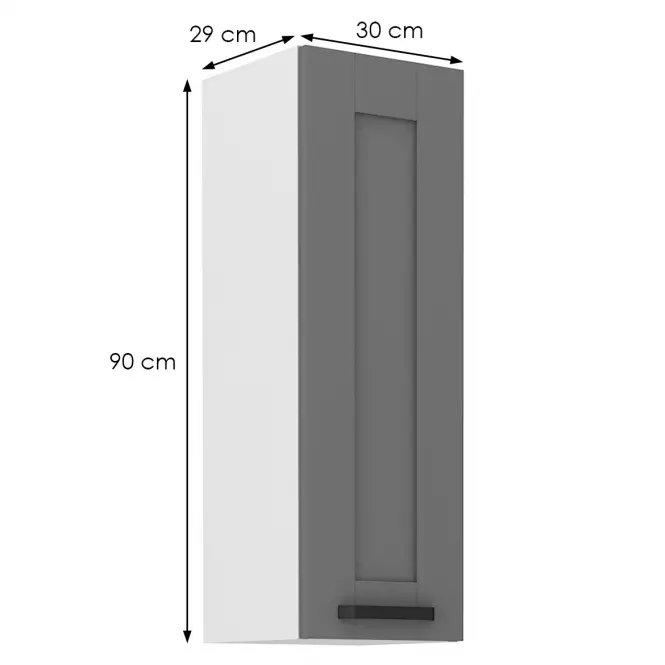 Kuchynská skrinka Luna dustgrey/biela 30G-90 1F