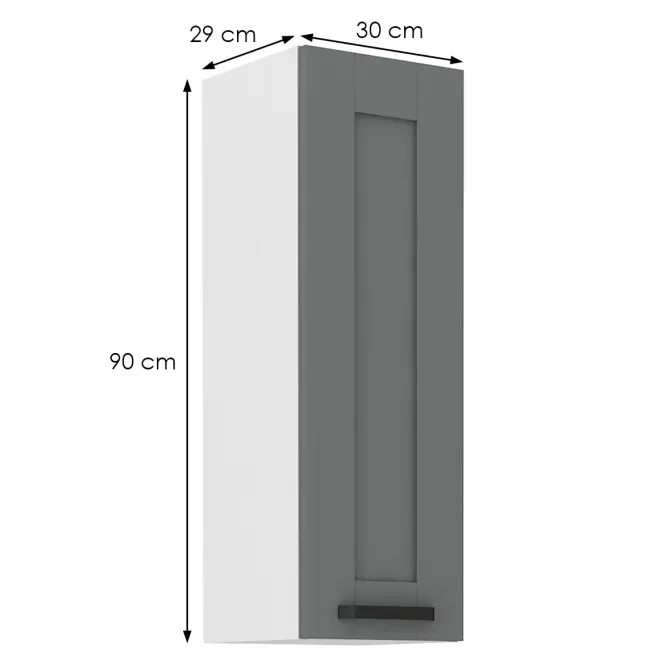 Kuchynská skrinka Luna dustgrey/biela 30G-90 1F,2