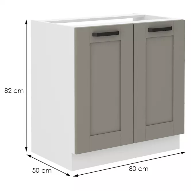 Kuchynská skrinka Luna claygrey/biela 80ZL 2F BB