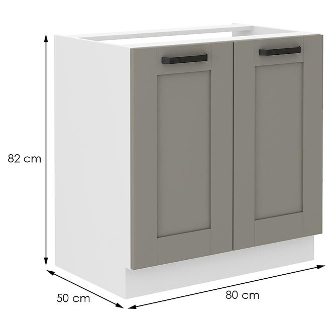 Kuchynská skrinka Luna claygrey/biela 80ZL 2F BB