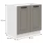 Kuchynská skrinka Luna claygrey/biela 80ZL 2F BB,2