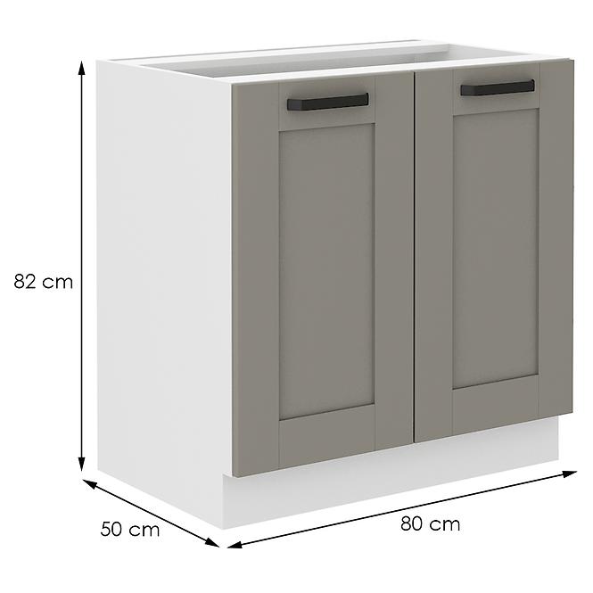 Kuchynská skrinka Luna claygrey/biela 80D 2F BB