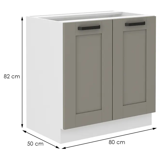 Kuchynská skrinka Luna claygrey/biela 80D 2F BB,2