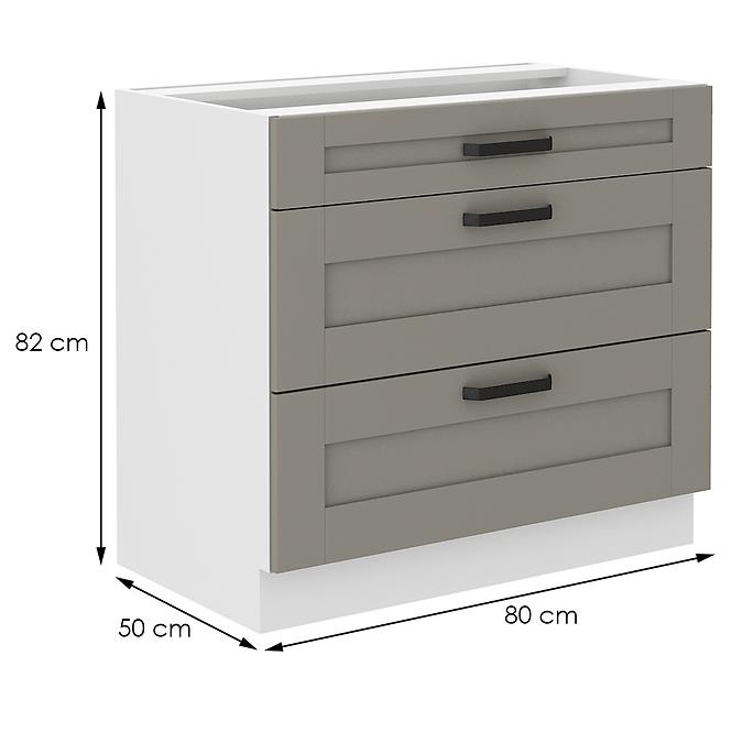Kuchynská skrinka Luna claygrey/biela 80D 3S BB