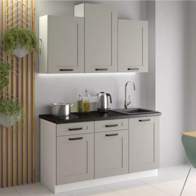 Kuchynská skrinka Luna claygrey/biela 80D 3S BB,4