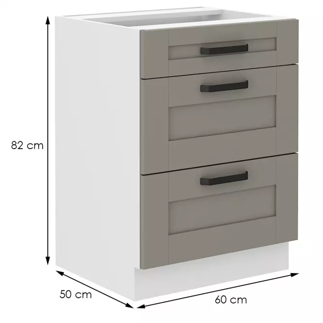 Kuchynská skrinka Luna claygrey/biela 60D 3S BB
