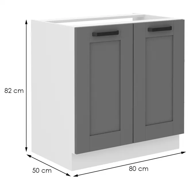 Kuchynská skrinka Luna dustgrey/biela 80ZL 2F BB