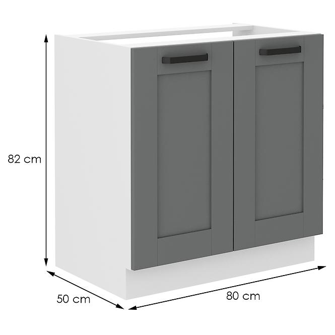 Kuchynská skrinka Luna dustgrey/biela 80ZL 2F BB