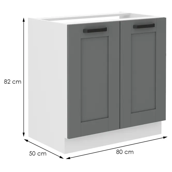 Kuchynská skrinka Luna dustgrey/biela 80ZL 2F BB,2